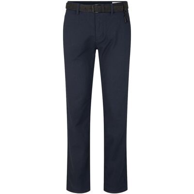 TOM TAILOR DENIM Herren Straight Fit Chino Hose mit Gürtel, blau, Uni, Gr. 34/34 TOM TAILOR DENIM Herren Straight Fit Chino Hose mit Gürtel, blau, Uni, Gr. 34/34