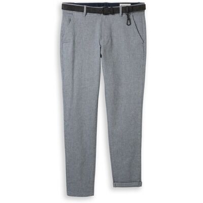 TOM TAILOR DENIM Herren Straight Fit Chino Hose mit Gürtel, blau, Uni, Gr. 33/34 TOM TAILOR DENIM Herren Straight Fit Chino Hose mit Gürtel, blau, Uni, Gr. 33/34