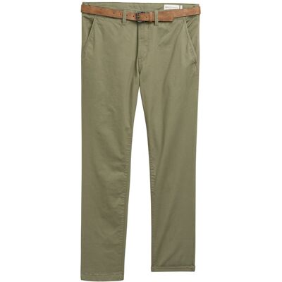 TOM TAILOR DENIM Herren Slim Chino Hose mit Gürtel, grün, Uni, Gr. 30/34 TOM TAILOR DENIM Herren Slim Chino Hose mit Gürtel, grün, Uni, Gr. 30/34