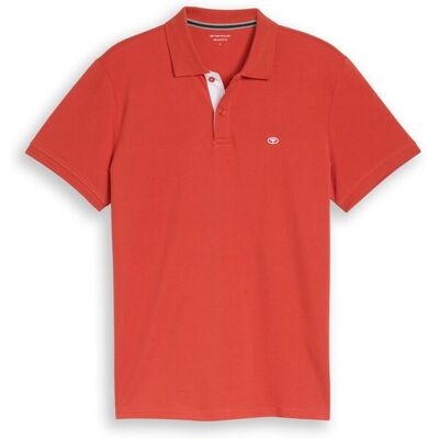 TOM TAILOR Herren Piqué Poloshirt mit Logo-Stickerei, rot, Uni, Gr. XL TOM TAILOR Herren Piqué Poloshirt mit Logo-Stickerei, rot, Uni, Gr. XL
