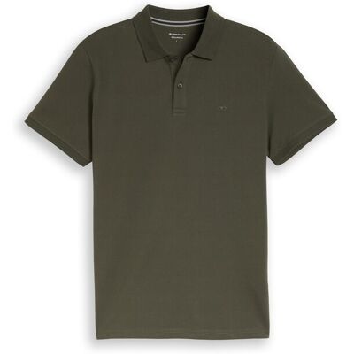 TOM TAILOR Herren Piqué Poloshirt mit Logo-Stickerei, grün, Uni, Gr. XXXL TOM TAILOR Herren Piqué Poloshirt mit Logo-Stickerei, grün, Uni, Gr. XXXL