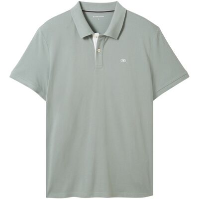TOM TAILOR Herren Piqué Poloshirt mit Logo-Stickerei, grün, Uni, Gr. S TOM TAILOR Herren Piqué Poloshirt mit Logo-Stickerei, grün, Uni, Gr. S