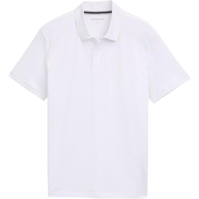 TOM TAILOR Herren Piqué Poloshirt mit Logo-Stickerei, weiß, Uni, Gr. XXL TOM TAILOR Herren Piqué Poloshirt mit Logo-Stickerei, weiß, Uni, Gr. XXL