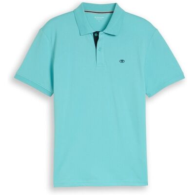 TOM TAILOR Herren Piqué Poloshirt mit Logo-Stickerei, grün, Uni, Gr. XXXL TOM TAILOR Herren Piqué Poloshirt mit Logo-Stickerei, grün, Uni, Gr. XXXL