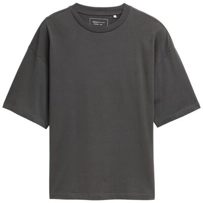 TOM TAILOR DENIM Herren Oversize T-Shirt, grau, Uni, Gr. XS TOM TAILOR DENIM Herren Oversize T-Shirt, grau, Uni, Gr. XS
