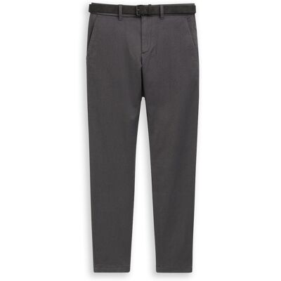 TOM TAILOR Herren TTTRAVIS SLIM Chino Hose mit Gürtel, grau, Meliert, Gr. 31/34 TOM TAILOR Herren TTTRAVIS SLIM Chino Hose mit Gürtel, grau, Meliert, Gr. 31/34