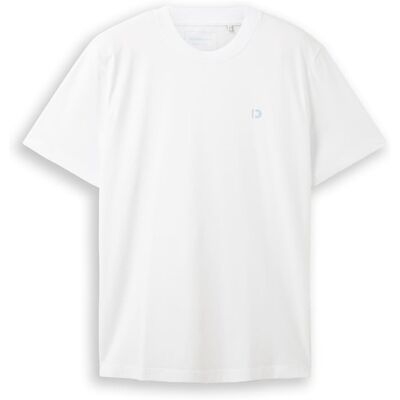 TOM TAILOR DENIM Herren Basic T-Shirt, weiß, Uni, Gr. L TOM TAILOR DENIM Herren Basic T-Shirt, weiß, Uni, Gr. L