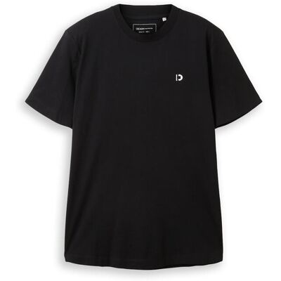 TOM TAILOR DENIM Herren Basic T-Shirt, schwarz, Uni, Gr. M TOM TAILOR DENIM Herren Basic T-Shirt, schwarz, Uni, Gr. M