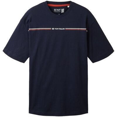 TOM TAILOR Herren T-Shirt mit Print, blau, Uni, Gr. L TOM TAILOR Herren T-Shirt mit Print, blau, Uni, Gr. L