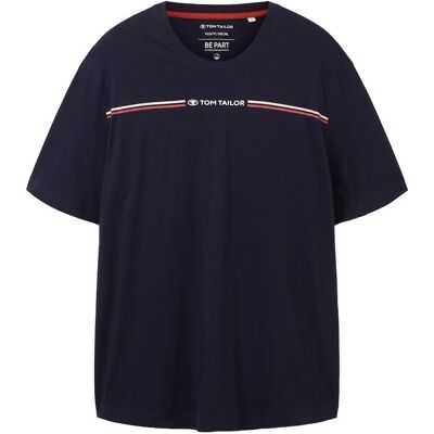 TOM TAILOR Herren Plus Size - T-Shirt mit Logo-Print, blau, Uni, Gr. 3XL TOM TAILOR Herren Plus Size - T-Shirt mit Logo-Print, blau, Uni, Gr. 3XL