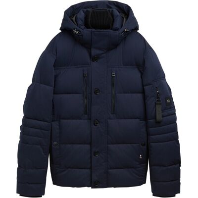 TOM TAILOR Herren Pufferjacke mit abnehmbarer Kapuze, blau, Uni, Gr. XXXL TOM TAILOR Herren Pufferjacke mit abnehmbarer Kapuze, blau, Uni, Gr. XXXL