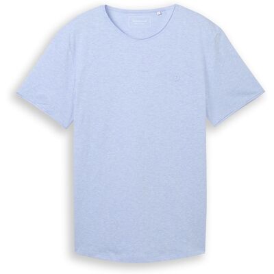 TOM TAILOR DENIM Herren T-Shirt in Melange Optik, blau, Uni, Gr. L TOM TAILOR DENIM Herren T-Shirt in Melange Optik, blau, Uni, Gr. L