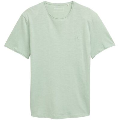 TOM TAILOR DENIM Herren T-Shirt in Melange Optik, grün, Uni, Gr. S TOM TAILOR DENIM Herren T-Shirt in Melange Optik, grün, Uni, Gr. S