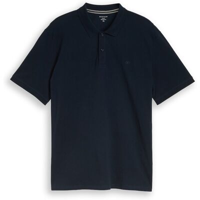 TOM TAILOR Herren Plus Size - Piqué Poloshirt mit Logo-Stickerei, blau, Uni, Gr. 2XL TOM TAILOR Herren Plus Size - Piqué Poloshirt mit Logo-Stickerei, blau, Uni, Gr. 2XL