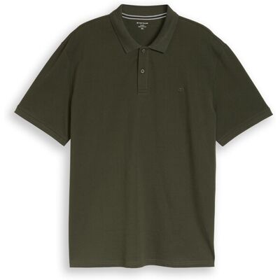 TOM TAILOR Herren Plus Size - Piqué Poloshirt mit Logo-Stickerei, grün, Uni, Gr. 2XL TOM TAILOR Herren Plus Size - Piqué Poloshirt mit Logo-Stickerei, grün, Uni, Gr. 2XL