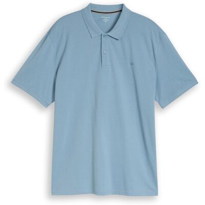 TOM TAILOR Herren Plus Size - Piqué Poloshirt mit Logo-Stickerei, blau, Uni, Gr. 2XL TOM TAILOR Herren Plus Size - Piqué Poloshirt mit Logo-Stickerei, blau, Uni, Gr. 2XL
