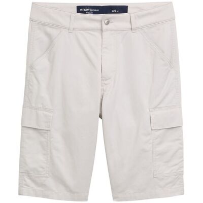 TOM TAILOR DENIM Herren Regular Cargo Shorts, grau, Uni, Gr. M TOM TAILOR DENIM Herren Regular Cargo Shorts, grau, Uni, Gr. M