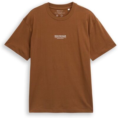 TOM TAILOR DENIM Herren Relaxed Fit T-Shirt aus Baumwolle, braun, Uni, Gr. XS TOM TAILOR DENIM Herren Relaxed Fit T-Shirt aus Baumwolle, braun, Uni, Gr. XS