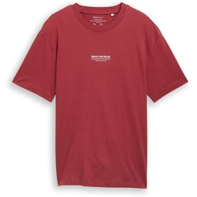 TOM TAILOR DENIM Herren Relaxed Fit T-Shirt aus Baumwolle, rot, Uni, Gr. XS TOM TAILOR DENIM Herren Relaxed Fit T-Shirt aus Baumwolle, rot, Uni, Gr. XS