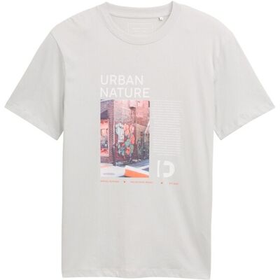 TOM TAILOR DENIM Herren T-Shirt mit Foto-Print, grau, Uni, Gr. XXL TOM TAILOR DENIM Herren T-Shirt mit Foto-Print, grau, Uni, Gr. XXL