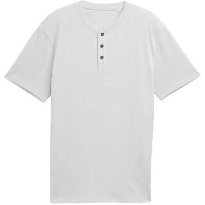 TOM TAILOR DENIM Herren Henley T-Shirt in Waffelstruktur, grau, Uni, Gr. S TOM TAILOR DENIM Herren Henley T-Shirt in Waffelstruktur, grau, Uni, Gr. S