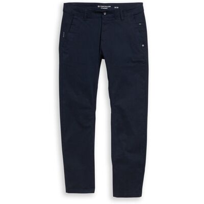 TOM TAILOR Herren Tapered Chino Hose, blau, Uni, Gr. 33/32 TOM TAILOR Herren Tapered Chino Hose, blau, Uni, Gr. 33/32