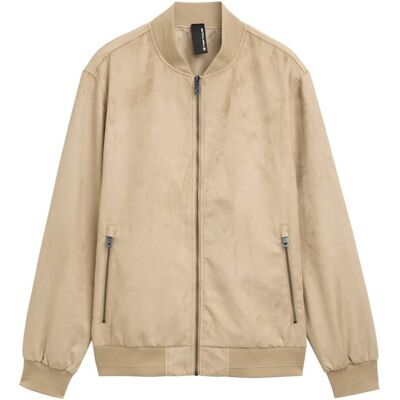 TOM TAILOR Herren Bomberjacke in Wildleder-Optik, braun, Uni, Gr. XXL TOM TAILOR Herren Bomberjacke in Wildleder-Optik, braun, Uni, Gr. XXL