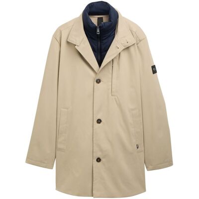 TOM TAILOR Herren 2-in-1 Mantel mit herausnehmbarem Einsatz, braun, Uni, Gr. XXL TOM TAILOR Herren 2-in-1 Mantel mit herausnehmbarem Einsatz, braun, Uni, Gr. XXL