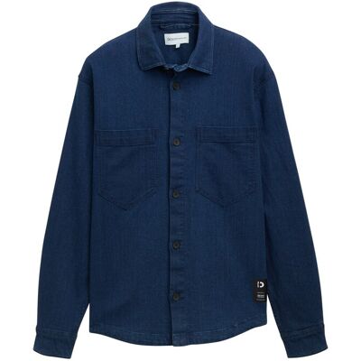 TOM TAILOR DENIM Herren Overshirt aus Jeans-Stoff, blau, Uni, Gr. XXL TOM TAILOR DENIM Herren Overshirt aus Jeans-Stoff, blau, Uni, Gr. XXL