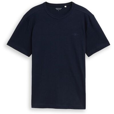 TOM TAILOR Herren Basic T-Shirt aus Baumwolle, blau, Uni, Gr. L TOM TAILOR Herren Basic T-Shirt aus Baumwolle, blau, Uni, Gr. L