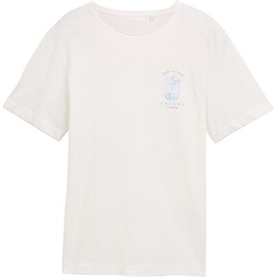 TOM TAILOR Herren T-Shirt mit Print, weiß, Uni, Gr. XXL TOM TAILOR Herren T-Shirt mit Print, weiß, Uni, Gr. XXL