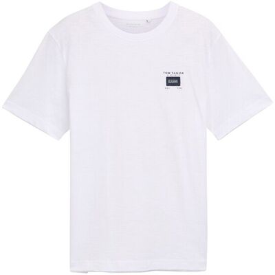 TOM TAILOR Herren Basic T-Shirt in Melange-Optik, weiß, Uni, Gr. XXL TOM TAILOR Herren Basic T-Shirt in Melange-Optik, weiß, Uni, Gr. XXL
