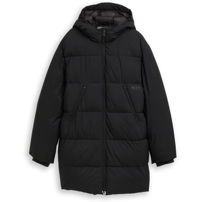 TOM TAILOR DENIM Herren Puffer Parka mit Kapuze, schwarz, Uni, Gr. L TOM TAILOR DENIM Herren Puffer Parka mit Kapuze, schwarz, Uni, Gr. L