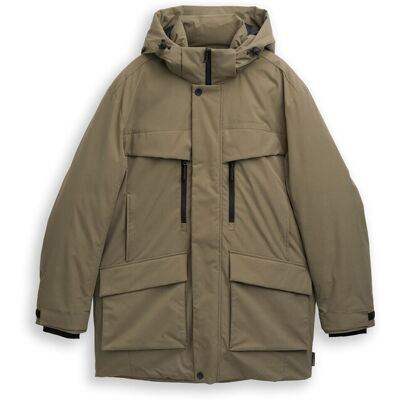 TOM TAILOR DENIM Herren Arctic Parka mit abnehmbarer Kapuze, grün, Uni, Gr. XXL TOM TAILOR DENIM Herren Arctic Parka mit abnehmbarer Kapuze, grün, Uni, Gr. XXL