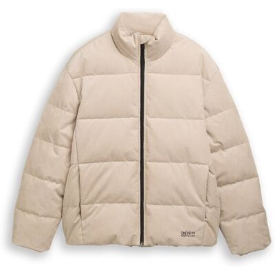 TOM TAILOR DENIM Herren Cord Puffer-Jacke mit Stehkragen, braun, Uni, Gr. M TOM TAILOR DENIM Herren Cord Puffer-Jacke mit Stehkragen, braun, Uni, Gr. M