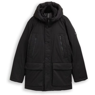 TOM TAILOR Herren Arctic Parka mit abnehmbarer Kapuze, schwarz, Uni, Gr. XXL TOM TAILOR Herren Arctic Parka mit abnehmbarer Kapuze, schwarz, Uni, Gr. XXL