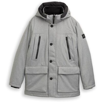 TOM TAILOR Herren Arctic Parka mit abnehmbarer Kapuze, grau, Meliert, Gr. XXL TOM TAILOR Herren Arctic Parka mit abnehmbarer Kapuze, grau, Meliert, Gr. XXL