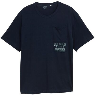 TOM TAILOR Herren Plus Size - T-Shirt mit Brusttasche, blau, Uni, Gr. 2XL TOM TAILOR Herren Plus Size - T-Shirt mit Brusttasche, blau, Uni, Gr. 2XL