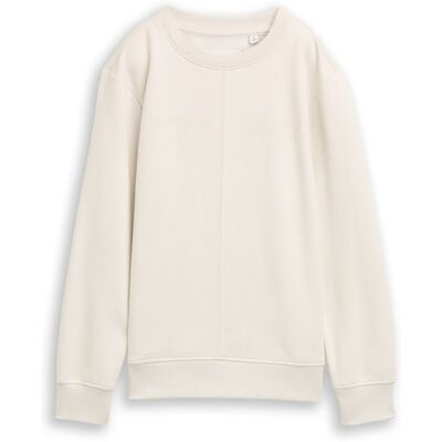 TOM TAILOR Jungen Basic Sweatshirt, weiß, Uni, Gr. 152 TOM TAILOR Jungen Basic Sweatshirt, weiß, Uni, Gr. 152