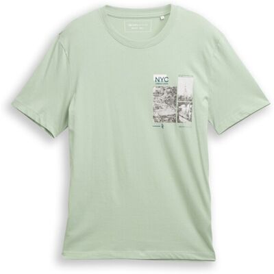 TOM TAILOR DENIM Herren T-Shirt mit Fotoprint, grün, Print, Gr. XS TOM TAILOR DENIM Herren T-Shirt mit Fotoprint, grün, Print, Gr. XS