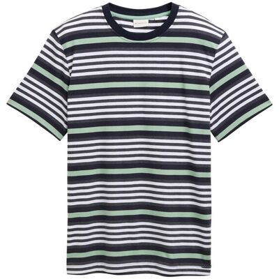 TOM TAILOR Herren T-Shirt mit Streifenmuster, blau, Gestreift, Gr. XXL TOM TAILOR Herren T-Shirt mit Streifenmuster, blau, Gestreift, Gr. XXL