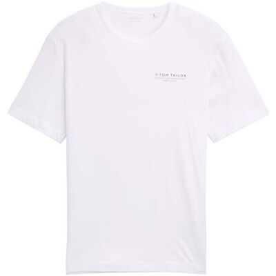 TOM TAILOR Herren T-Shirt mit Print, weiß, Uni, Gr. XXXL TOM TAILOR Herren T-Shirt mit Print, weiß, Uni, Gr. XXXL