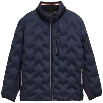 TOM TAILOR Herren Plus Size - Hybrid Lightweight Steppjacke mit verstaubarer Kapuze, blau, Uni, Gr. 3XL TOM TAILOR Herren Plus Size - Hybrid Lightweight Steppjacke mit verstaubarer Kapuze, blau, Uni, Gr. 3XL