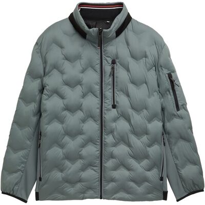 TOM TAILOR Herren Plus Size - Hybrid Lightweight Steppjacke mit verstaubarer Kapuze, grün, Uni, Gr. 2XL TOM TAILOR Herren Plus Size - Hybrid Lightweight Steppjacke mit verstaubarer Kapuze, grün, Uni, Gr. 2XL