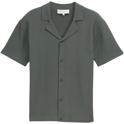 TOM TAILOR DENIM Herren Strick-Poloshirt mit kurzen Ärmeln, grün, Uni, Gr. S TOM TAILOR DENIM Herren Strick-Poloshirt mit kurzen Ärmeln, grün, Uni, Gr. S
