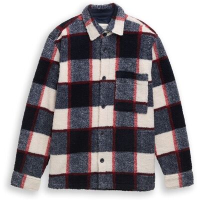 TOM TAILOR Herren Teddy Overshirt mit Karomuster, blau, Kariert, Gr. XXL TOM TAILOR Herren Teddy Overshirt mit Karomuster, blau, Kariert, Gr. XXL