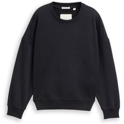 TOM TAILOR Jungen Oversize Sweatshirt mit Rückenprint, schwarz, Uni, Gr. 128 TOM TAILOR Jungen Oversize Sweatshirt mit Rückenprint, schwarz, Uni, Gr. 128