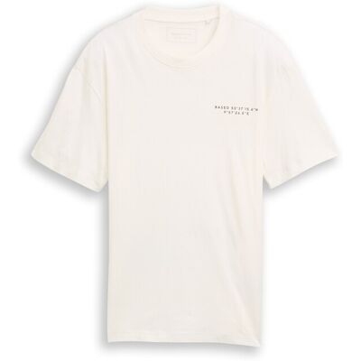 TOM TAILOR DENIM Herren Relaxed Fit T-Shirt mit Print, weiß, Uni, Gr. XS TOM TAILOR DENIM Herren Relaxed Fit T-Shirt mit Print, weiß, Uni, Gr. XS