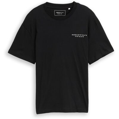 TOM TAILOR DENIM Herren Relaxed Fit T-Shirt mit Print, schwarz, Uni, Gr. XS TOM TAILOR DENIM Herren Relaxed Fit T-Shirt mit Print, schwarz, Uni, Gr. XS