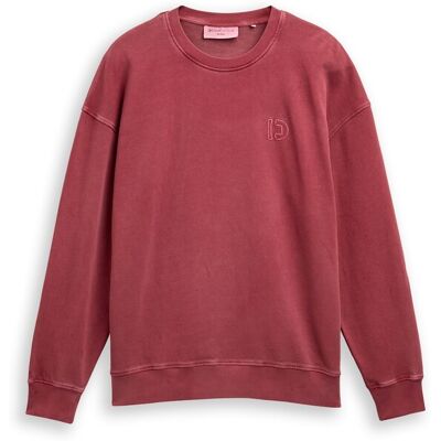 TOM TAILOR DENIM Herren Relaxed Overdyed Sweatshirt, rot, Uni, Gr. S TOM TAILOR DENIM Herren Relaxed Overdyed Sweatshirt, rot, Uni, Gr. S